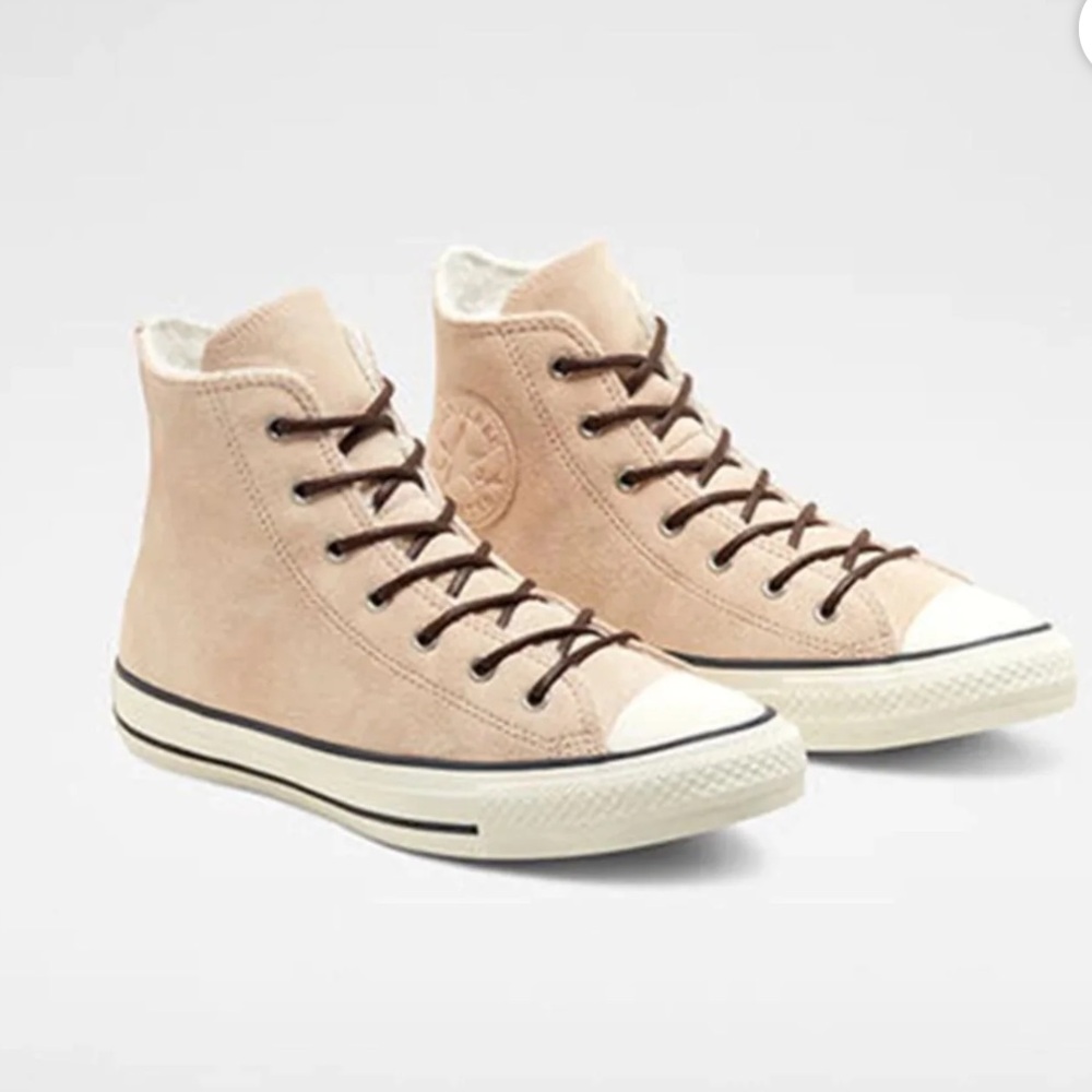 Converse Sherpa Chuck Taylor All Star Light Bisque/Egret/Black 566564C Size 7.5